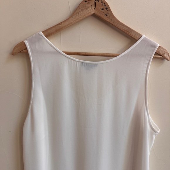 J Crew White Semi Sheer Scoop Neck Tank Top Womens Size L Relaxed Fit - Picture 6 of 13